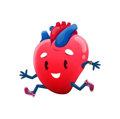 Premium Vector Cartoon Running Or Jogging Healthy Heart Character