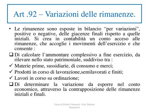 Variazioni Delle Rimanenze Ppt Scaricare