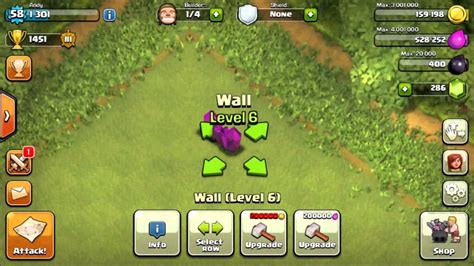 [clash Of Clans] Upgrade Walls With Elixir Youtube