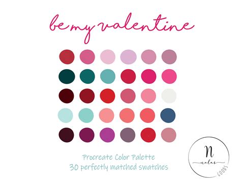 Procreate Color Palette Valentines Day Digital Color - Etsy