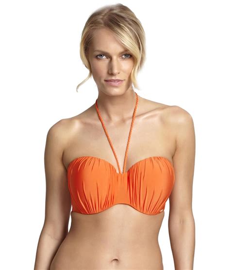 Plavky Vrchn D L Panache Swim Marina Bandeau Bikini Top Tangerine