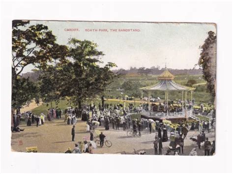 Tucks Printed Postcard Cardiff Roath Park The Bandstand £399