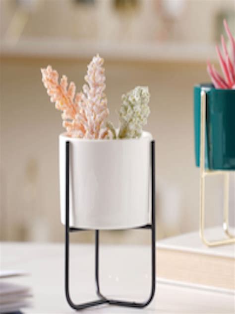 Buy Nestasia Black & White Solid Ceramic Planter With Stand - Planters for Unisex 19329494 | Myntra