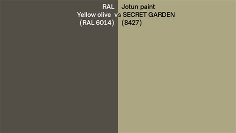 Ral Yellow Olive Ral Vs Jotun Paint Secret Garden Side By