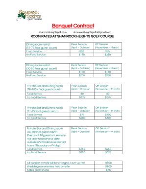 Fillable Online Banquet Contract Fax Email Print Pdffiller