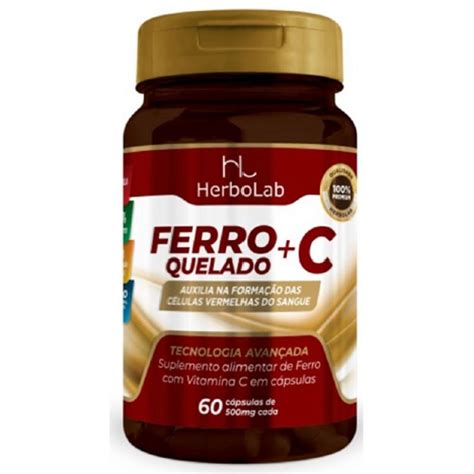 Ferro Quelato Vit C Mg C Psulas Laurynaturais