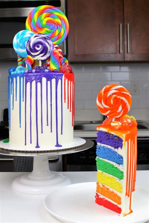 Rainbow Drip Cake Recipe And Tutorial Chelsweets