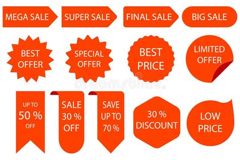 Set Of Stickers Sale Tags And Labels Shopping Stickers And Badges For