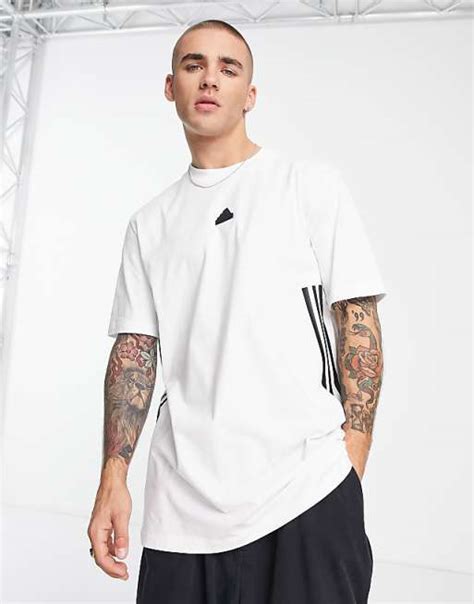 Adidas Sportswear Future Icons 3 Stripes T Shirt In White Asos