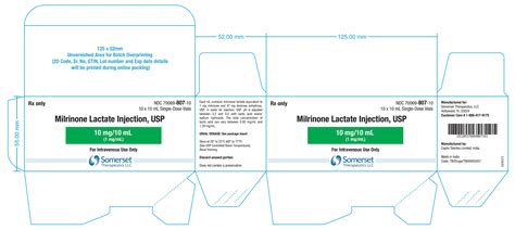 Milrinone Lactate Injection Usp Rx Only