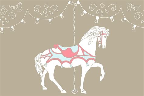 Premium Vector Hand Drawn Carousel Horse Vector Illustration