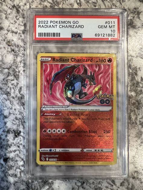 Pokemon Radiant Charizard Psa Gem Mt Go Holo Radiant