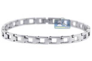 Polished Stainless Steel Link Mens Wrist Bracelet Mm