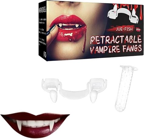 3 pcs Vampirzähne Vampire Teeth Retractable Vampir Zähne Fangs für