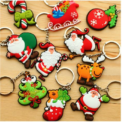 Santa Claus Christmas Custom Pvc Soft Keychain Christmas Tree Wholesale