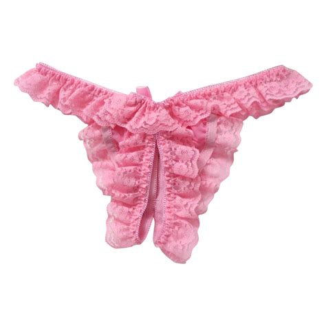 Kcodviy Women Lace Briefs Hollow Out Panties Crochet Lace Up Panty Thongs G String Lingerie