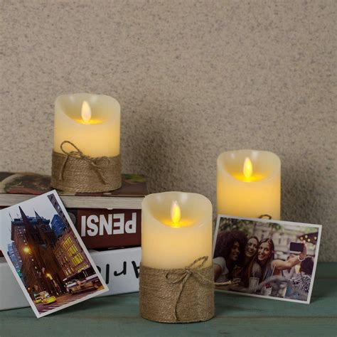 Aku Tonpa Flameless Candles Battery Operated Pillar Real Wax Electric Led Candle T Set With