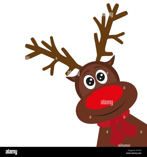 Flying Christmas Reindeer Cartoon