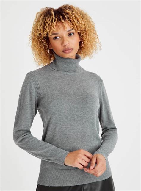 Buy Charcoal Merino Wool Roll Neck Jumper 12 Jumpers Argos