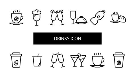 Drinks Icon Design Illustration Art Cold And Hot Drinks Design 15394963