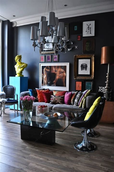 Living Room With Dark Dramatic Walls 30 Ideas Decoholic