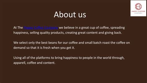 Ppt Brewing Happiness The Happy Coffee Companys Journey To