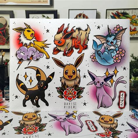 Pokemon Tattoo Flash Sheet