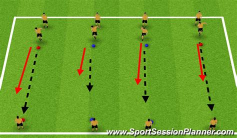 Footballsoccer Line Drill Pass And Move Technical Passing And Receiving Moderate