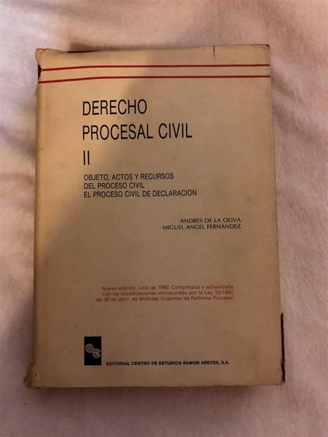 Amazon Derecho Procesal Civil Ii Objeto Actos Y Recursos Del