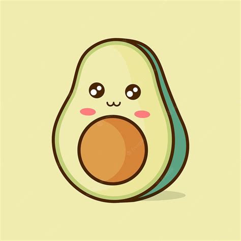 Premium Vector Cute Cartoon Avocado Characters Kawaii Cute Easy