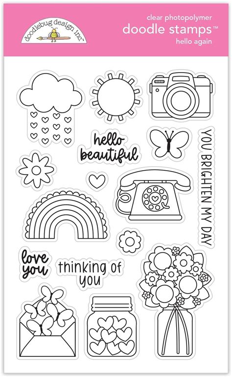 Doodlebug Clear Doodle Stamps Hello Again Db8183 Doodlebug Design