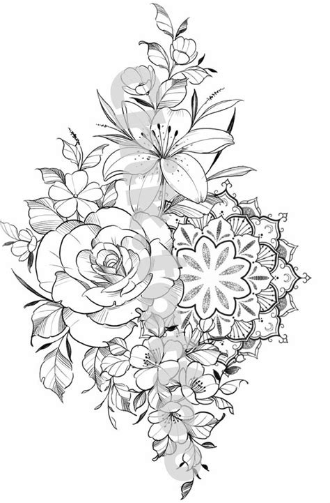 Mandala Flower Design For Female Tattoo Etsy Canada