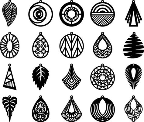 Earring Templates For Laser Cutting Decoration Pattern Cut Files Svg