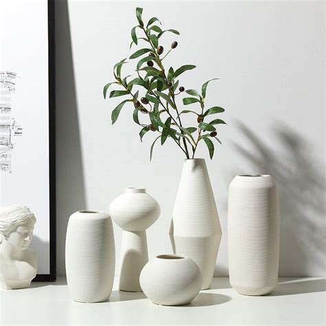 White Bisque Minimalist Ceramic Vase Minimal Home Decor Etsy Vases