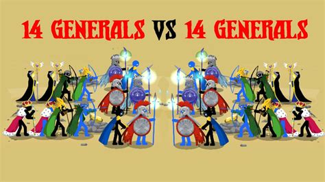 Stick War 3 14 GENERALS VS 14 GENERALS Full Version YouTube