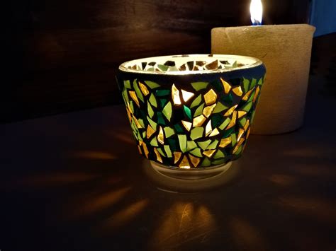 Mosaic Candle Holders Glass Tea Light Holders Mosaic Stained Stained Glass Diwali Decoration