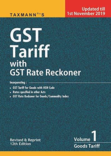 Buy Taxmann S Gst Tariff With Gst Rate Reckoner Set Of Volumes