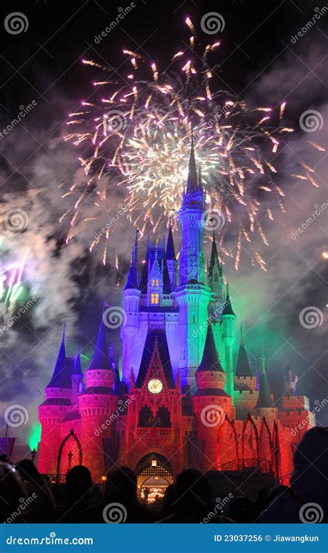 Fireworks At Disney Cinderella Castle Editorial Image | CartoonDealer.com #23037256