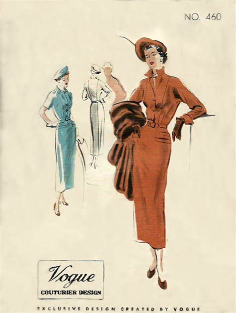 Pdf Pattern 1930s 30s Vintage Vogue Couturier 460 Repro Shirtdress