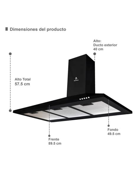 Campana Extractora Decorativa De Pared Tipo Mo O De Acero Inoxidable Cm