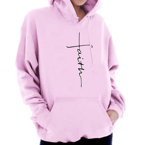 Womens Hoodie Jesus Religious Worship Sweatshirt Christianity Pullover