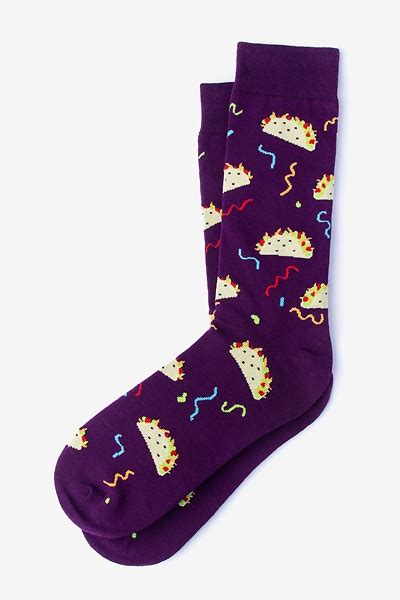 Purple Taco Socks Food Socks