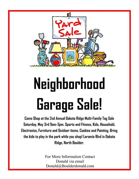 Dakota Ridge Community Garage Sale May 3rd 2014 Sale Flyer