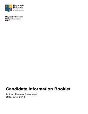 Fillable Online Candidate Information Booklet V Apr Forweb Docx Fax