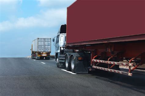 Premium Photo Truck On Highway Road With Red Container Logistic