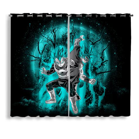 Goku Vegeta Blue Dragon Ball Moonlight Anime Window Curtain Nearkii