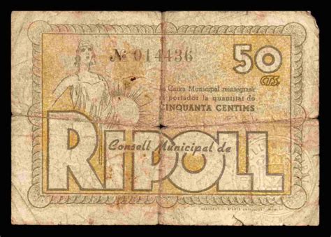 Espa A Billete Local Guerra Civil Ripoll Girona C Ntimos Bc F