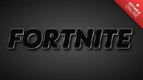 FORTNITE Font 3d Nero Generatore Di Effetti Di Testo