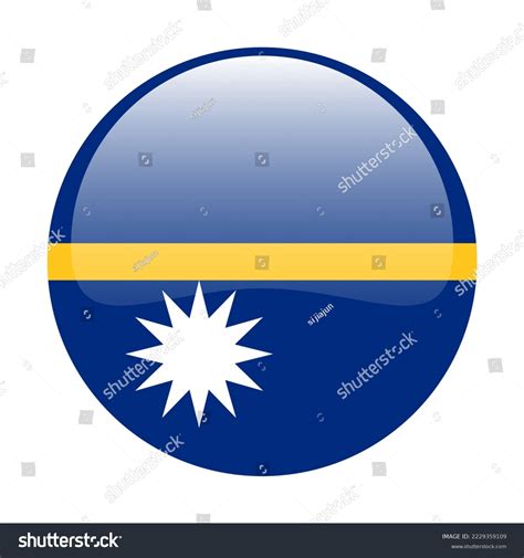 Naurus Flag Standard Colors Circular Icon Stock Vector Royalty Free