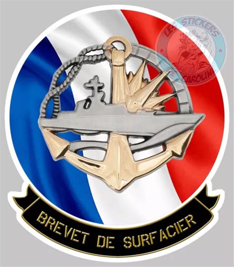 Sticker Insigne Militaire Armee Brevet De Surfacier Marine Autocollant